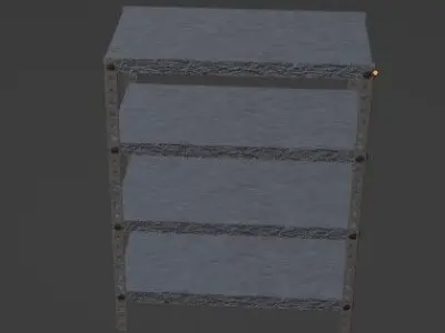 Industrial Black Metal Shelf Unit -  Versatile Storage Low-poly 3D model purchase
