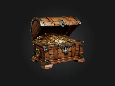 Realistic Treasure Chest Model Low-poly 3D model