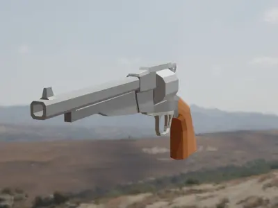 Low poly revolver Free low-poly 3D model purchase