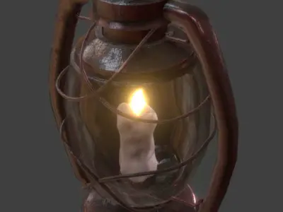 Oil Lantern Candel 3D model