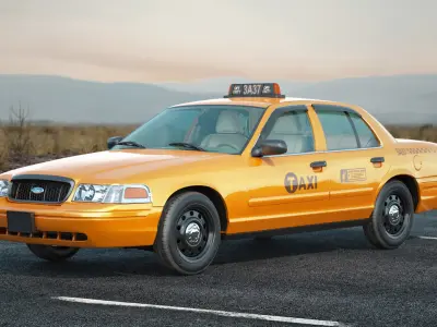 Cab Taxi Yellow 3D model