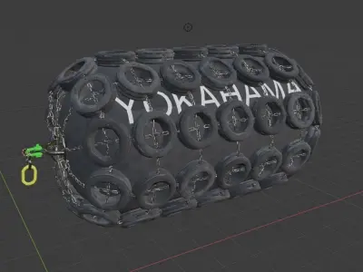 Ship fender Low-poly 3D model
