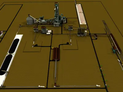 Cement Plant Layout Free 3D model