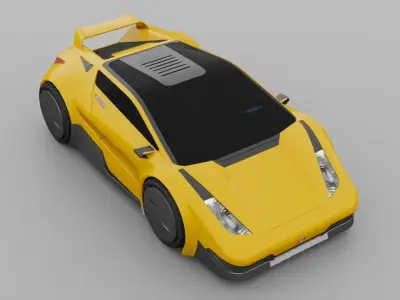 Super car  rigged vehicle 3D model