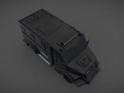 Riot Truck Low-poly 3D model