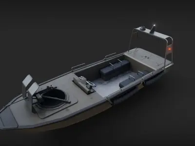 Marine Military Boat Low-poly 3D model