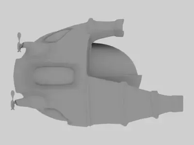 Submarine Free low-poly 3D model