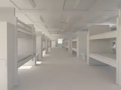 Military Dormitory - No Material Low-poly 3D model