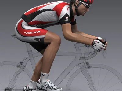 Racing Cyclist No Rig 3D model