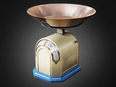 Retro used kitchen Scales  weight 6 color vintage da1 Low-poly 3D model