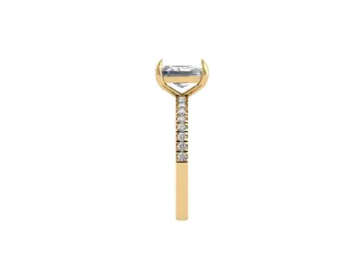 Radiant Solitaire Ring 3D print model 8