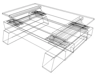 table 3D model railway track theme Low-poly 3D model
