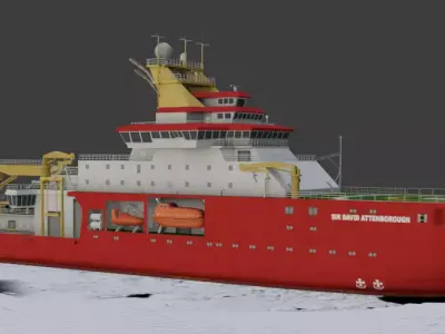 Antarctic Research vessel 3D model Low-poly 3D model