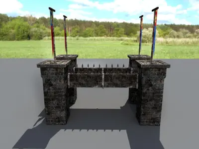 Medieval Stone Bridge - Modular Low-poly 3D model