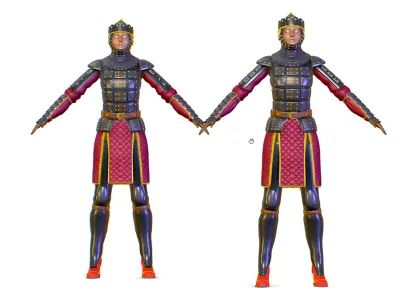 Subdivision 3D Women The Light Knight Low-poly 3D model purchase