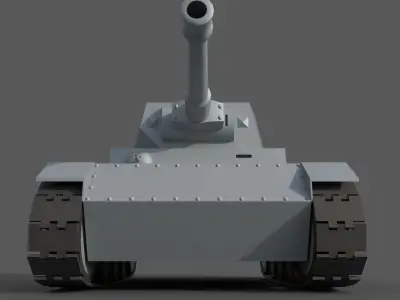 Cartoon Pz IV F2 Low-poly 3D model