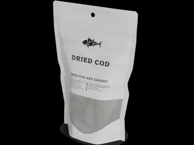 Dried fish and seafood Dried Cod 3D model