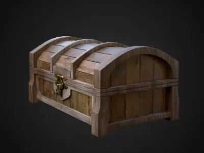 Treasure Chest Low-poly 3D model 6