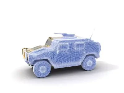 Camouflage Armored Vehicle model pack Low-poly 3D model 5