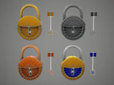 PADLOCK 2 CARTOON STYLIZED Low-poly 3D model
