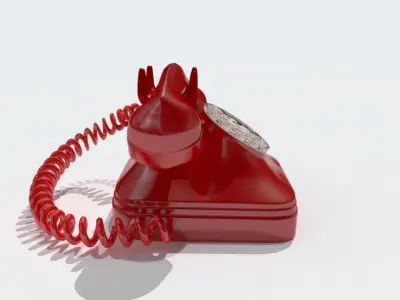 Retro phone Low-poly 3D model