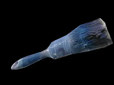 Old Paint Brush Lowpoly model Low-poly 3D model