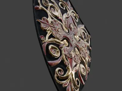 Decorated Knights Shield  Low-poly 3D model