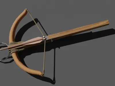 Crossbow bow and arrow Low-poly 3D model
