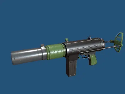 Stylized Silenced Submachine Gun Low-poly 3D model