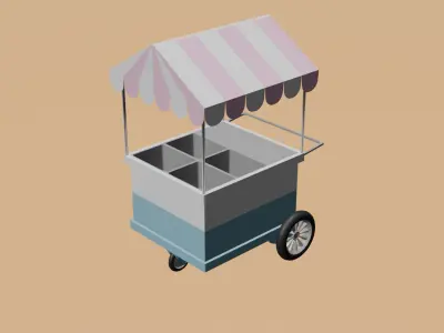 Low poly ice creams cars and trucks Summer assets pack part II Low-poly 3D model