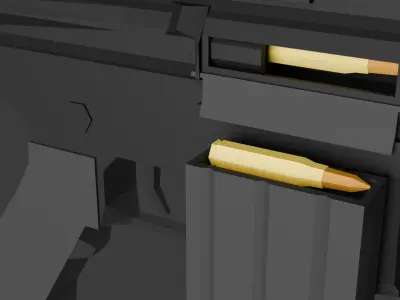 M4 acog lowpoly  Low-poly 3D model