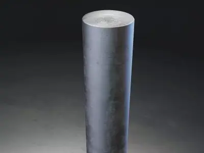 Metallic Cylinder Bollard Set Low-poly 3D model