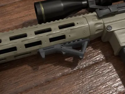 Foregrips rifle grips Low-poly 3D model