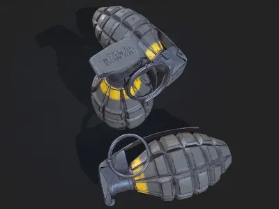 Grenade Mk II  Low-poly 3D model