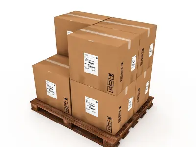 3D Warehouse Box Model Low-poly 3D model