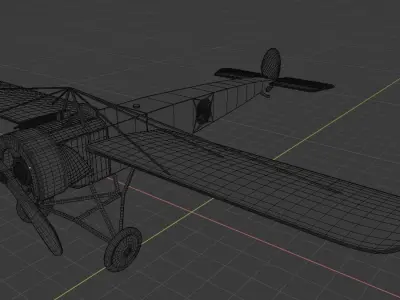 Lowpoly Fokker E III 1915 German WW1 Fighter Airplane Free 3D model