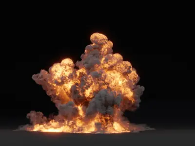3D Oil Explosion Long Animation 3D model