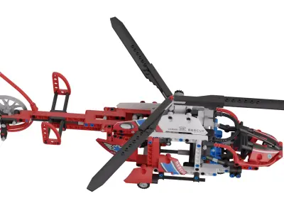 Lego Helicopter Low-poly 3D model