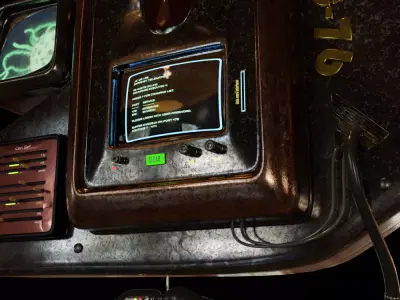 Scifi console terminal com cyberpunk device 3D model