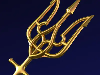 Poseidon Trident of Ukrainian Emblem M 1 3D model