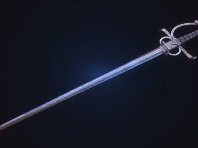 Renaissance sword Low-poly 3D model