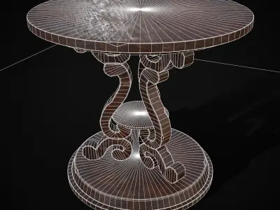 Medieval Antique Three Legged Table Low-poly 3D model