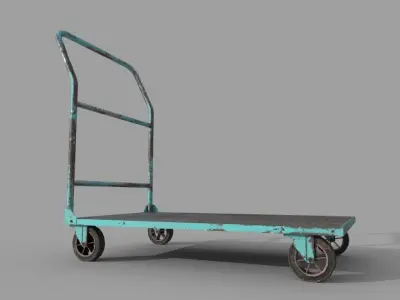 Old Platform Trolley A Low-poly 3D model