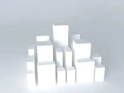 Cityscape 3 cubes 3D model