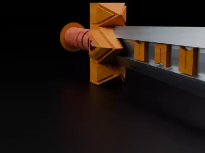 Low Poly Fantasy Sword Game Asset Low-poly 3D model