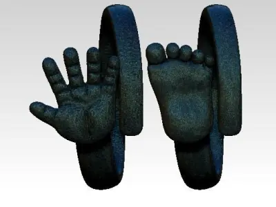 lot of two rings hand foot baby human man woman boy girl 3D print model