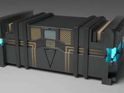 Sci-Fi Box Free low-poly 3D model