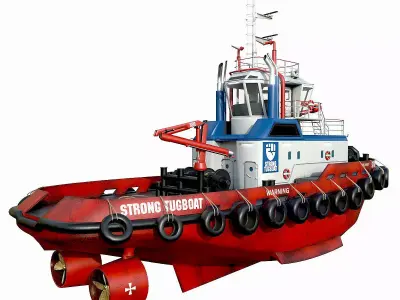 Tugboat lowpoly Low-poly 3D model