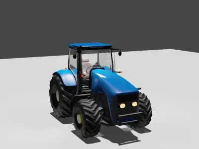 Low poly Trucktar useing for your game and animation 3D model Free low-poly 3D model