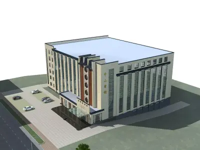 Hotel Building 3D model 25